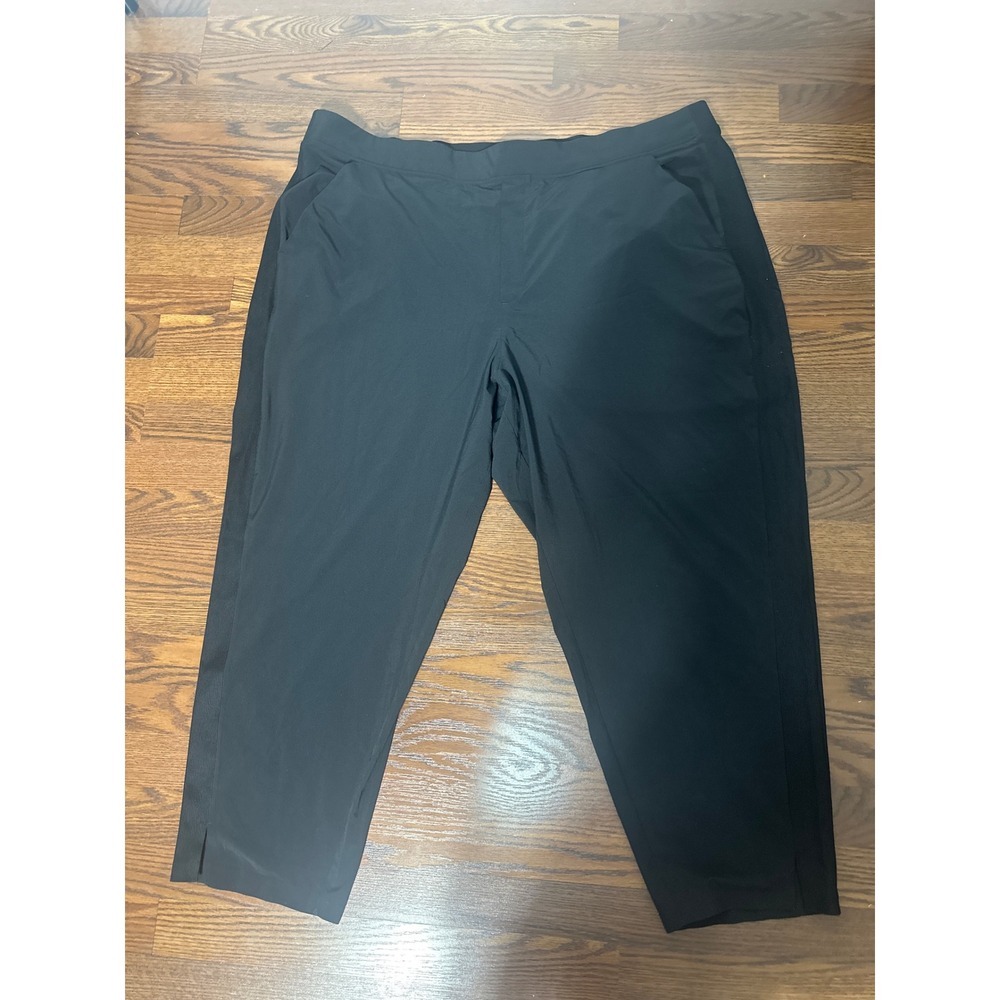 Athleta Black Tapered Active Trousers Ribbed Waistband Plus Size 26